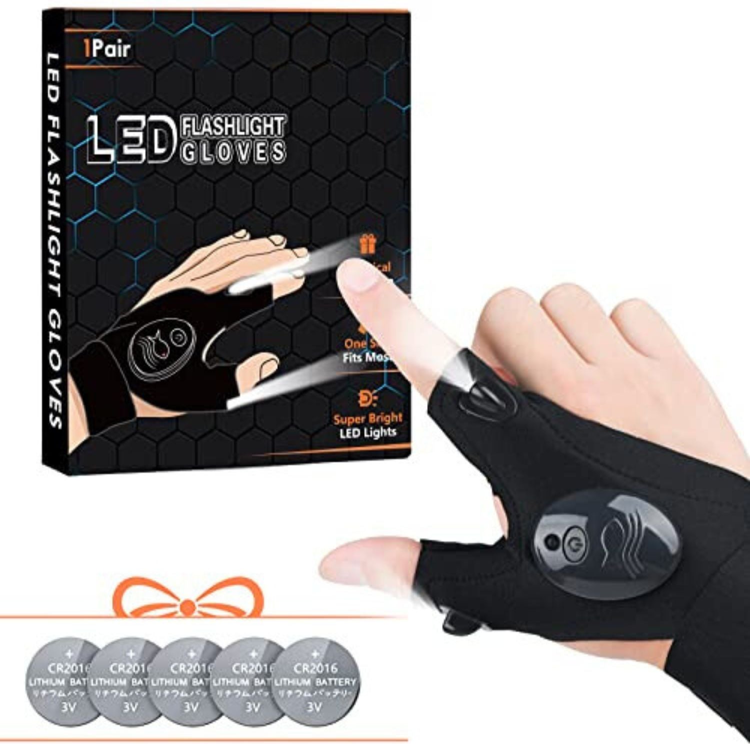 Serenosole™ LumiGloves LED Flashlight Gloves| Lights up your hands so you can work in the dark | Brightest Gloves 2024