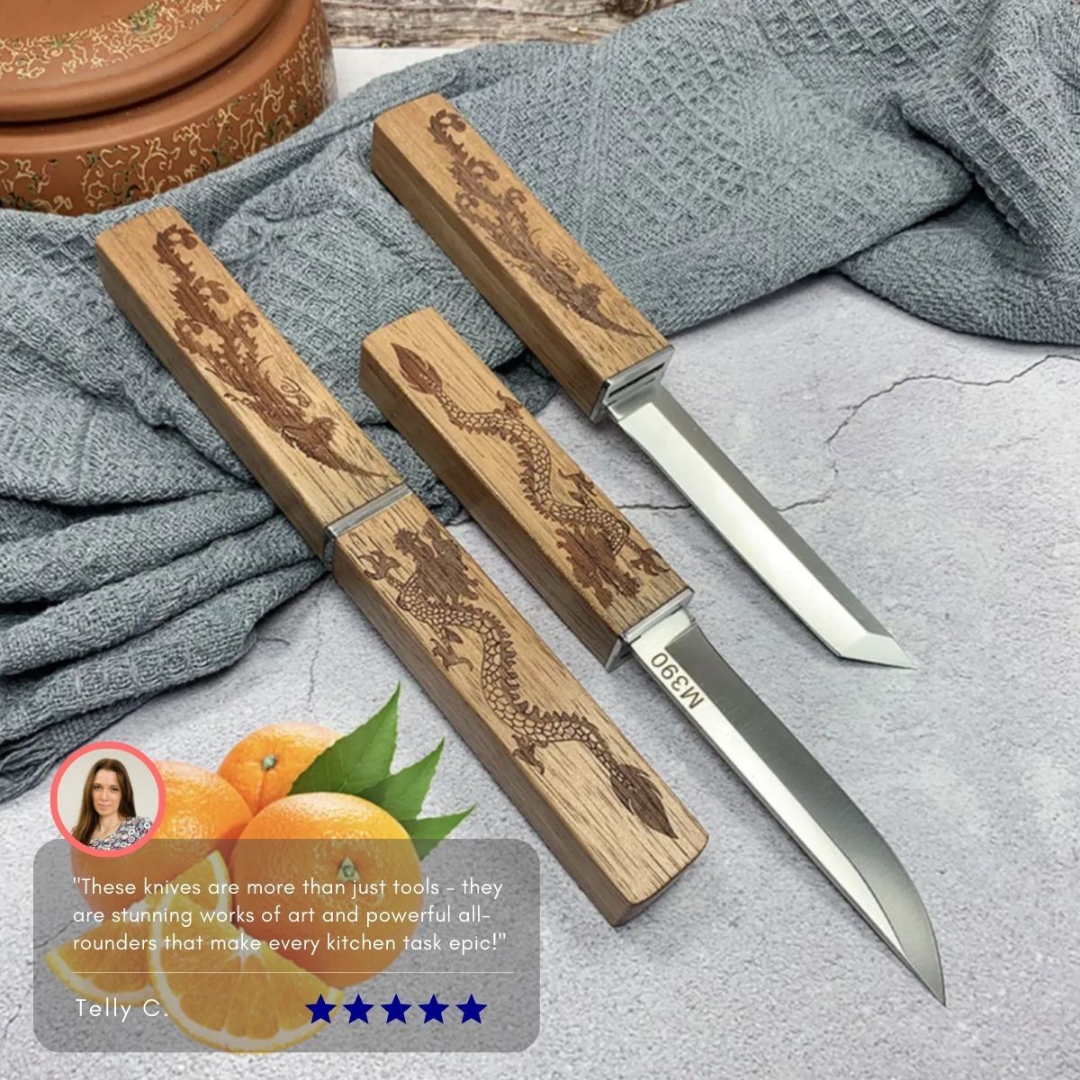 Serenosole™ Hikari Japanese Knives | A statement in your kitchen | Sharpest Knife 2024 (set of 2)